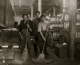 Portuguese immigrant child Manuel Soarels, Sweeper in spinning room, been there one month. 1912