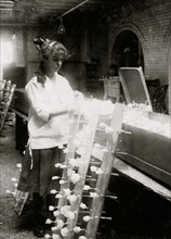 Finishing flowers at Boston Floral Supply Co., 1917