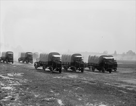 Marine Trucks in Convoy in Review 1913