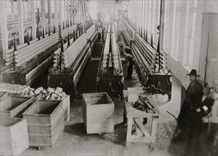 Melville Mfg. Co., Cherryville, N.C. View of spinning room 1908