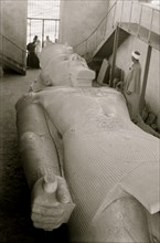 Memphis. Colossal statue of Ramses [i.e., Ramses] II. 1910