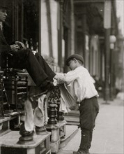 Michael Mero, Italian Bootblack, 12 years of age, working one year of own volition. 1910