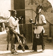 Moki rain maker and chief in costume, World's Fair, St. Louis, 1904 1904