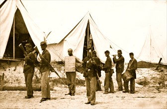 Morris Island, South Carolina. The "rogue's march" drumming a thief out of camp 1863