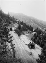Mountain road with automobiles 1923