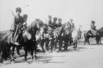 Mounted Russian Cossacks Scan the Battlefield 1906