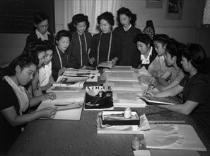 Mrs. Ryie Yoshizawa, teacher of fashion and designing 1943