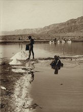Salt Mining from the Brine Rich Deposits around the Dead Sea 1920
