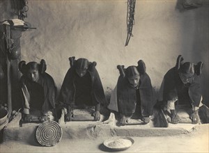 Hopi Women Knead Dough