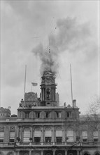 New York City Hall Tower on Fire
