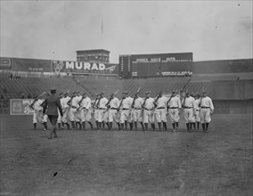 New York Yankees drilled on Field with Rifles 1918