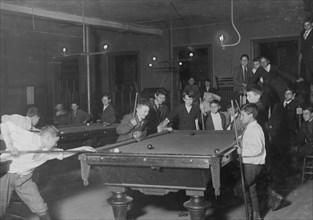 Newsboys Play Pool in a Club 1909