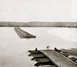 ones' Landing, Virginia (vicinity). Pontoon bridge (open for steamers) across the James River 1863
