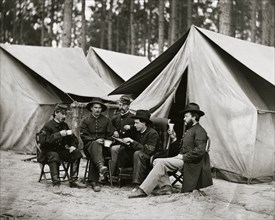 Petersburg, Va. Hospital stewards of 2d Division, 9th Corps, in front of tents 1864