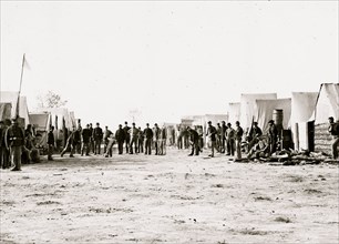 Petersburg, Virginia (vicinity). Playing ball. Camp of 13th New Heavy Artillery 1864