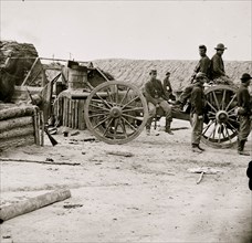 Petersburg, Virginia. Federal picket line in front of Fort Mahone 1865