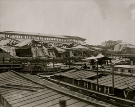 Pier, Jersey City after munitions explosion; Black Tom Depot 1916
