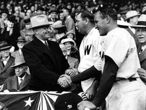 President Harry Truman Shakes hands with Players 1944