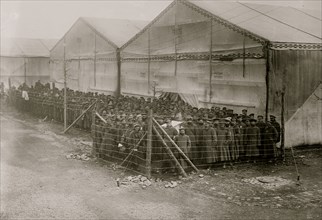 Prisoners in detention pen, Germany
