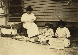 Pritchard family stringing tags 1912