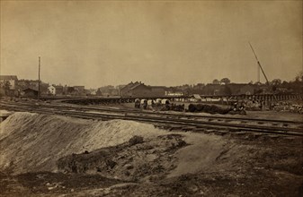 Railroad construction on the City Point and Army railroad line 1863