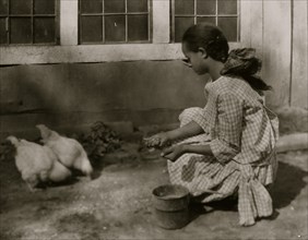 Alice Curtis and her poultry. 1921