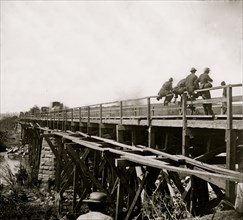 Rappahannock River, Virginia. Bridge across the Rappahannock 1862
