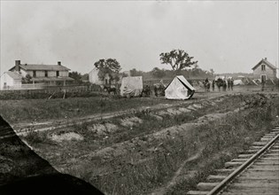 Rappahannock Station, Va. Federal encampment near railroad 1862
