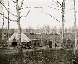 Rappahannock Station, Va. Sutler's hut and stockade of 50th New York Engineers 1864