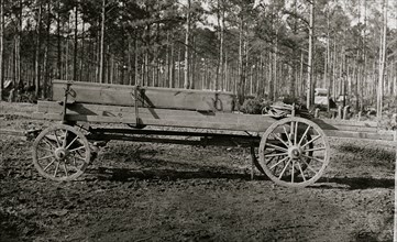 Rappahannock Station, Virginia. Canvas pontoon wagon, 50th New York Engineers 1864
