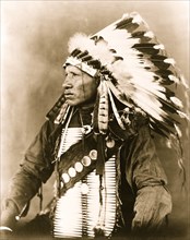 Red Bird, Sioux Indian, wearing feathered headdress 1908