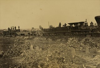 Wreck on the track, ready for transportation to Alexandria.  1863