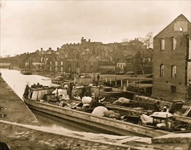African Americans on Barges in Richmond 1865