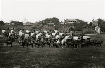 Richmond, Va. Wagon train of Military Telegraph Corps 1863