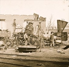 Richmond, Virginia. Ruins of Richmond & Petersburg Railroad depot. 1865