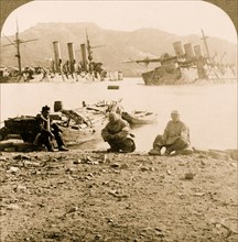 Russian shipwrecked below Golden Hill, Port Arthur 1905