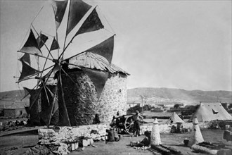 Sails on Windmills in Greece 1915