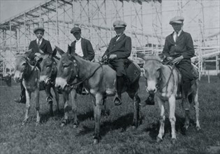 Sandy Beach. Sunday recreation - mill boys 14-16 ride donkeys 1916
