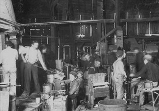 Scene in Woodbury Bottle Works.  1909