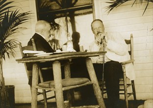 Serge Witte and Baron Rosen in palm garden at the Wentworth Hotel 1905