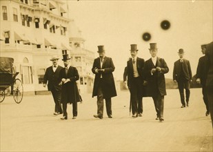 Serge Witte and his staff out for a Sunday morning walk 1905