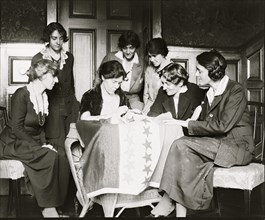 Sewing Stars on the Suffrage Flag 1920