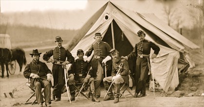Six officers of the 17th New York Battery, probably at Camp Barry, near Washington 1863