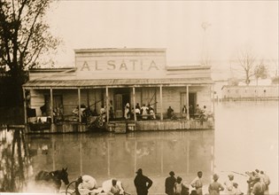 Small Town of Alsatia Afloat in Mississippi Flood 1912