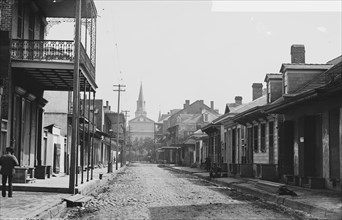Sole Pedestrian in New Orleans's Street 1900