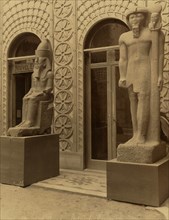 Statues of Ramses II outside Egyptian Museum in Jizah. 1880