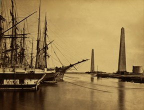 Suez canal entrance at Port Said 1865