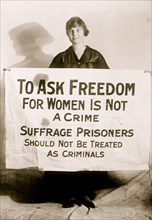 Suffragette Lucy Branham with Posters 1919