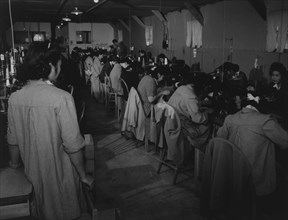 Detainees at Manzanar Sewing Machines 1942