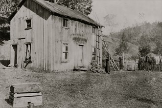 The "East Side" of Pocahontas Country. The Aldrich home, - Buckeye, near Marlinton, W. Va. This is one of the worst homes in the county.  1921